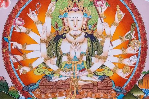 编号138-269396：彩绘唐卡-准提佛母（71*52CM左右）
