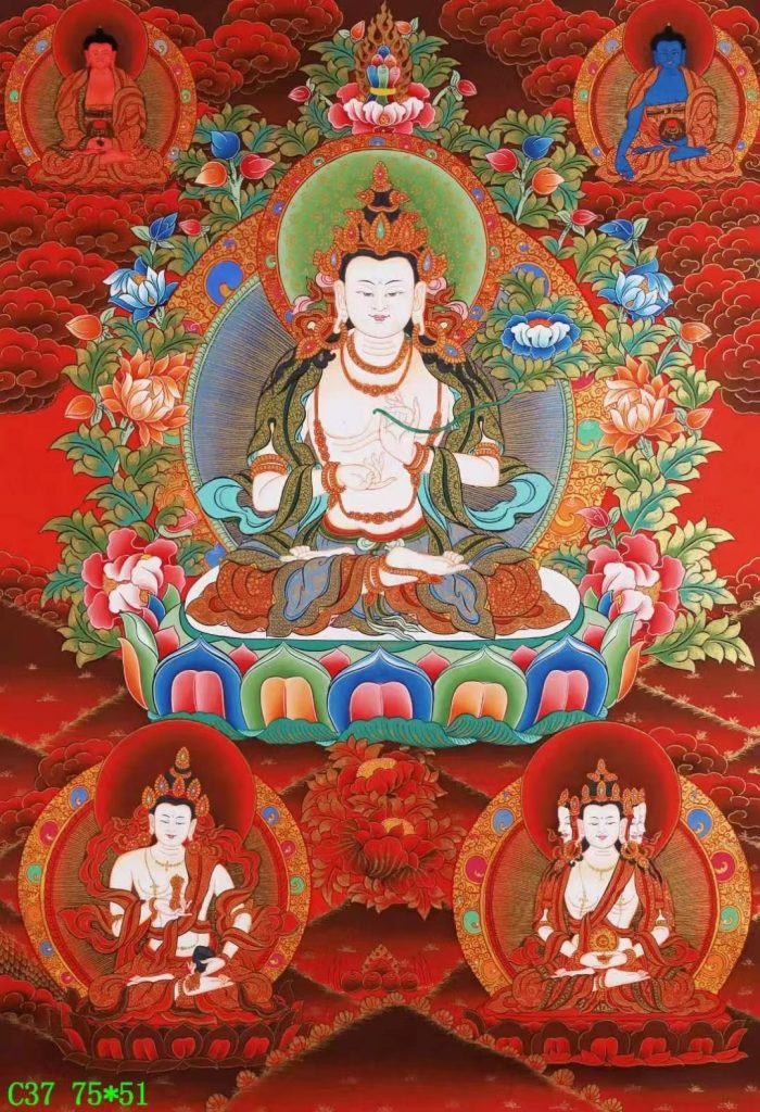 编号138-351980：红金唐卡-大势至菩萨（75*51CM左右）
