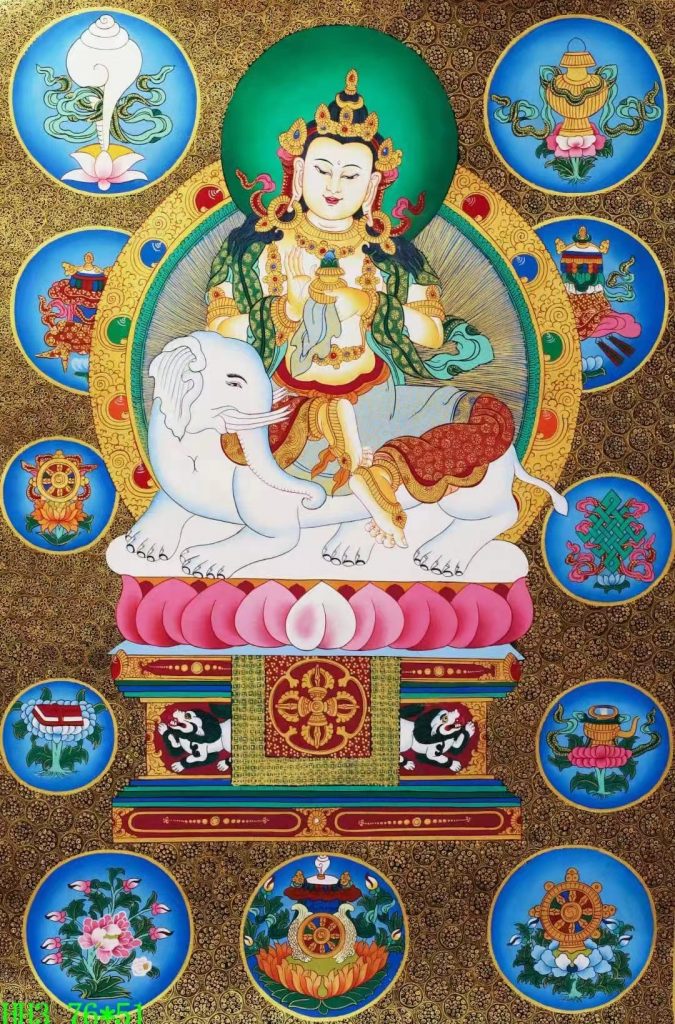 编号138-381567：彩绘唐卡-普贤菩萨（76*51CM左右）