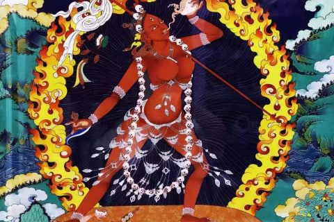 编号138-401899：彩绘唐卡-那洛空行母（85*63CM左右）