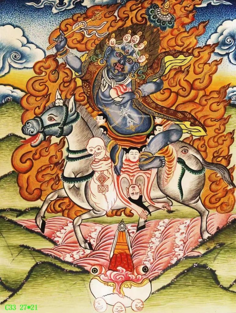 编号138-410327：彩绘唐卡-吉祥天母（27*21CM左右）