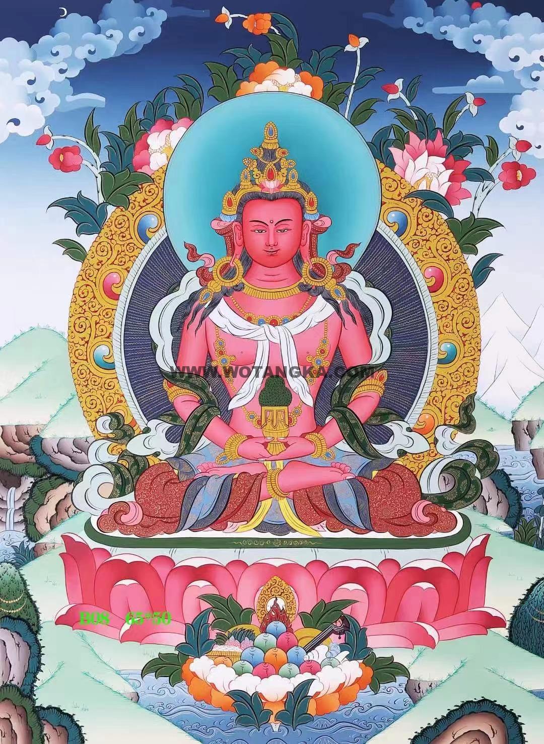 编号138-597252:彩绘唐卡-长寿佛(65*50CM左右)