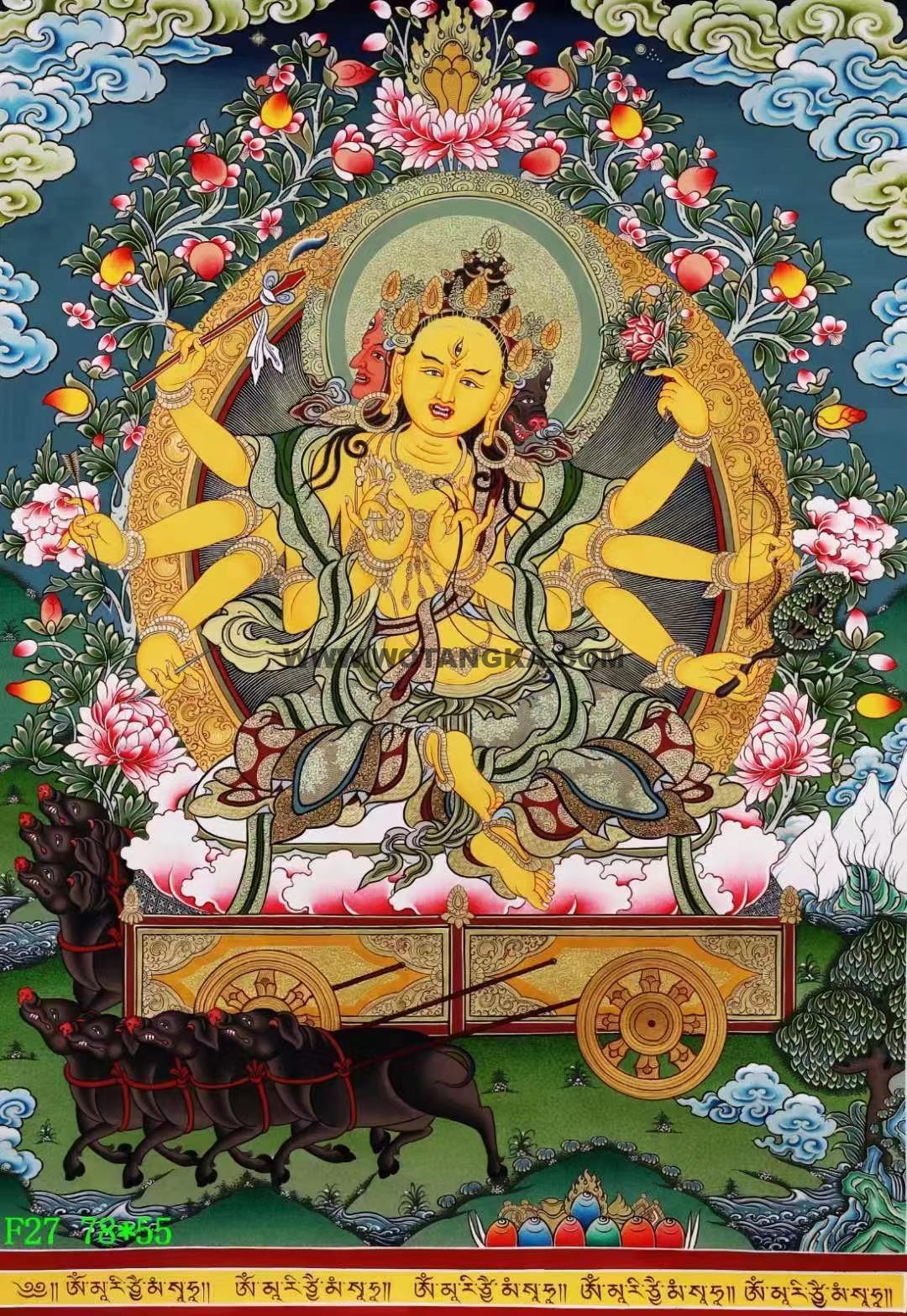 编号138-634408:彩绘唐卡-光明佛母·摩利支天(78*55CM左右)