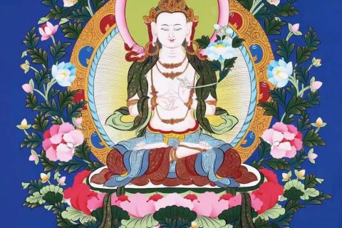 编号138-661774：彩绘唐卡-大势至菩萨（69*50CM左右）