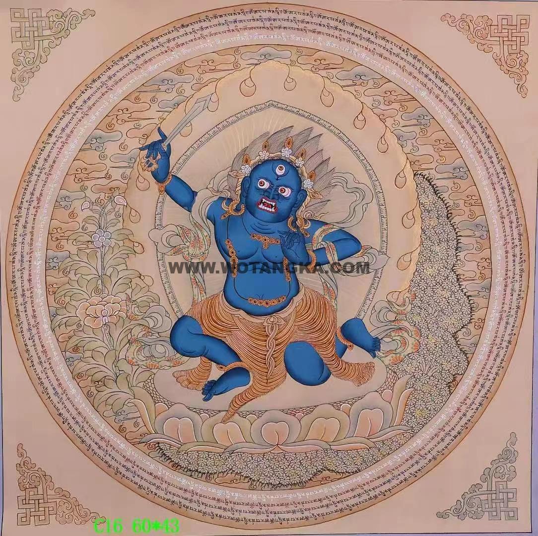 编号138-681844：彩绘唐卡-不动明王坛城（50*50CM左右）