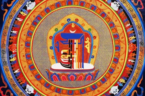 编号138-929875：彩绘唐卡-十相自在坛城（70*70CM左右）