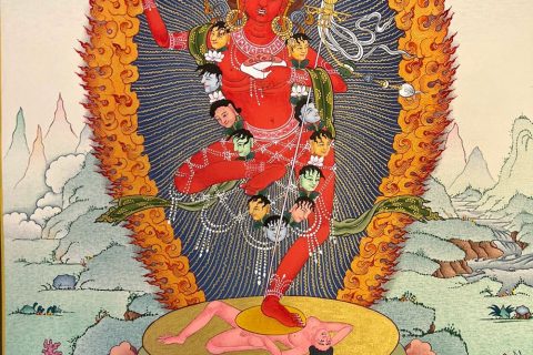 编号188-163479：彩绘唐卡-金刚亥母（70*50CM左右）