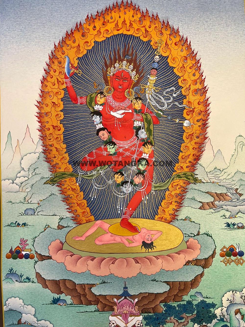 编号188-163479:彩绘唐卡-金刚亥母(70*50CM左右)