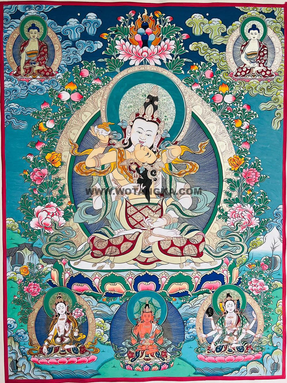 编号188-337343:彩绘唐卡-金刚萨埵双身像(80*60CM左右)