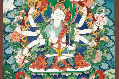 编号188-630401：彩绘唐卡-大白伞盖佛母（80*55CM左右）