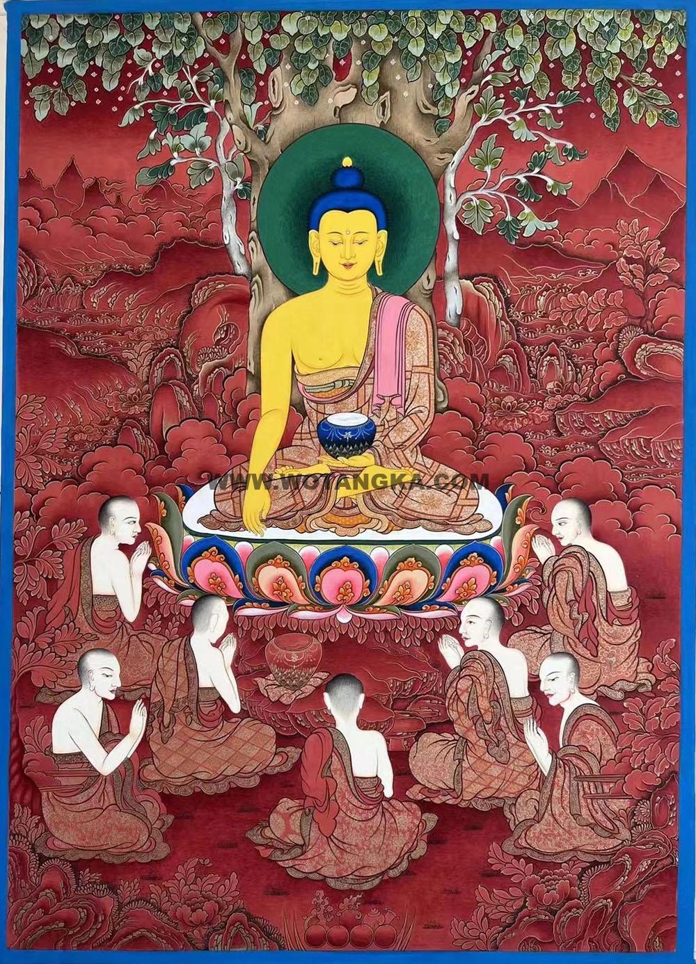 热贡-南加·画院：红金唐卡-释迦牟尼佛（80*60CM左右）