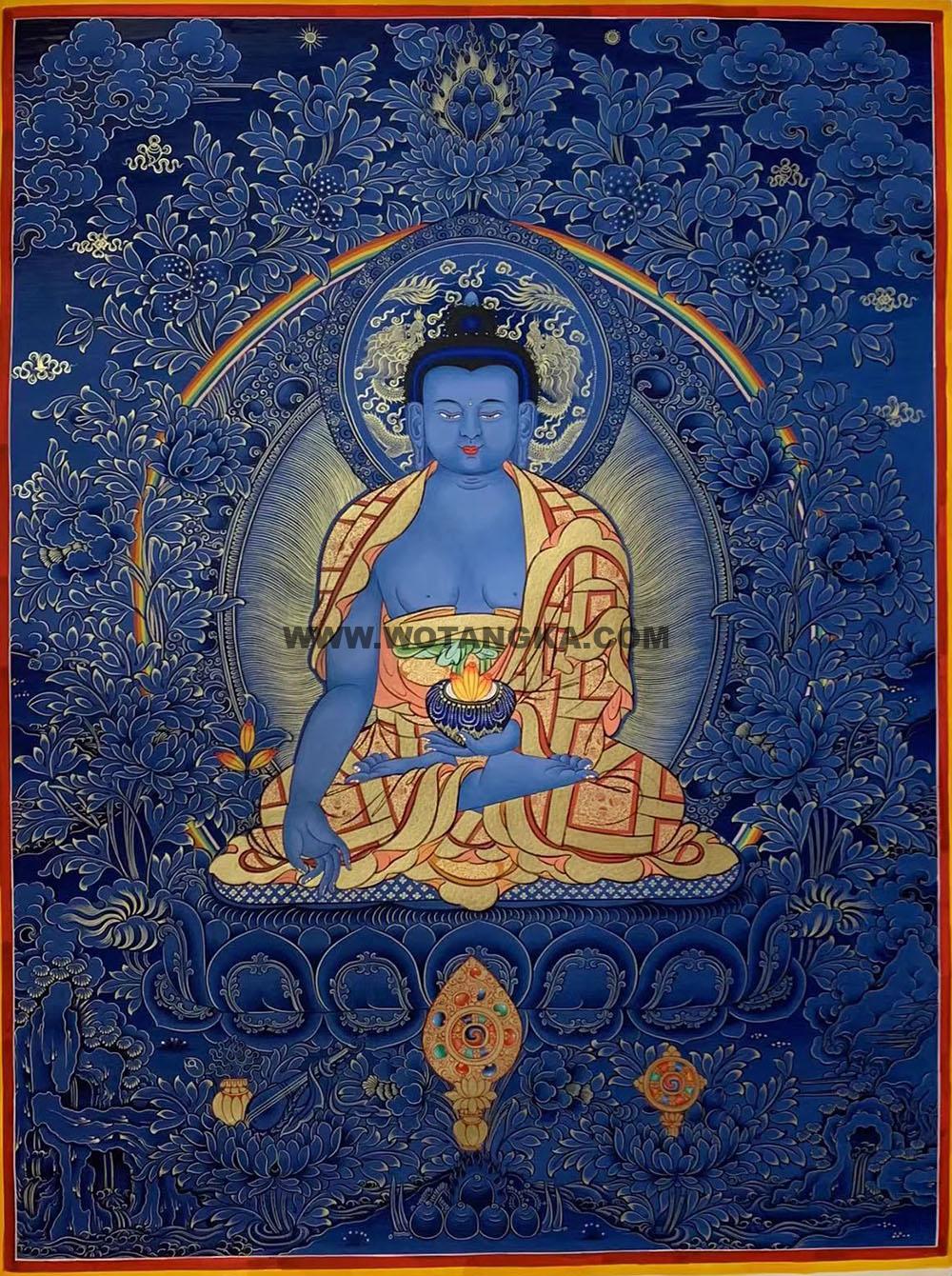 编号188-811872:蓝金唐卡-药师佛(60*45CM左右)
