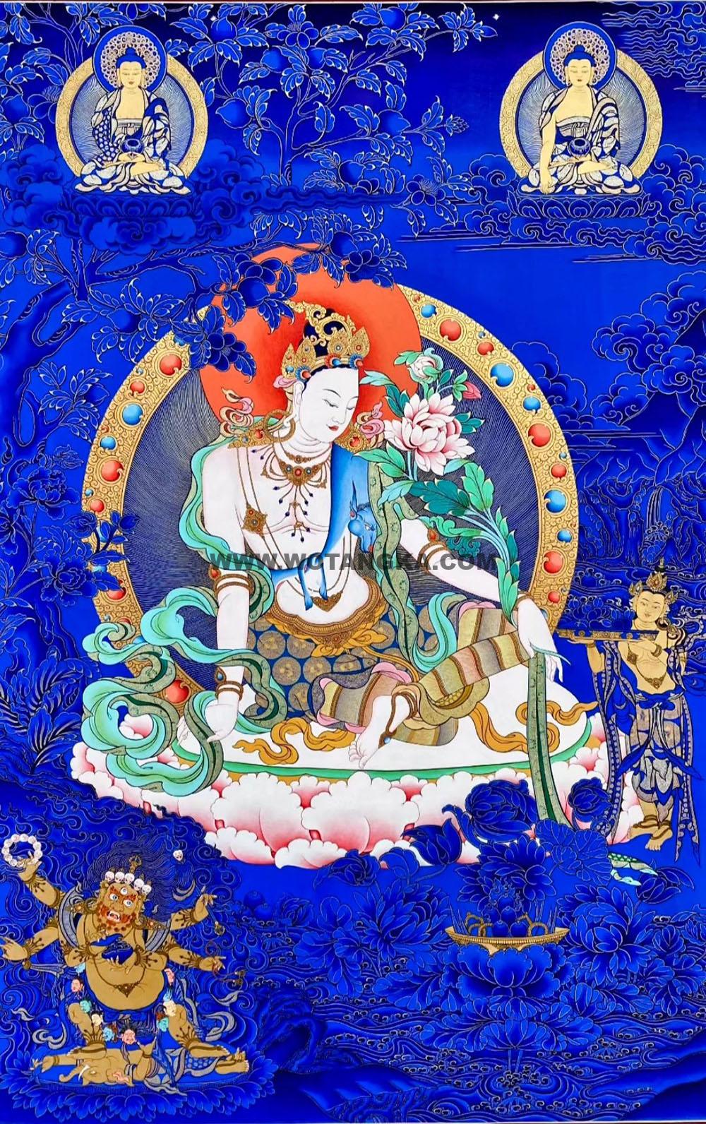 编号188-881320:蓝金唐卡-静息观音(80*50CM左右)