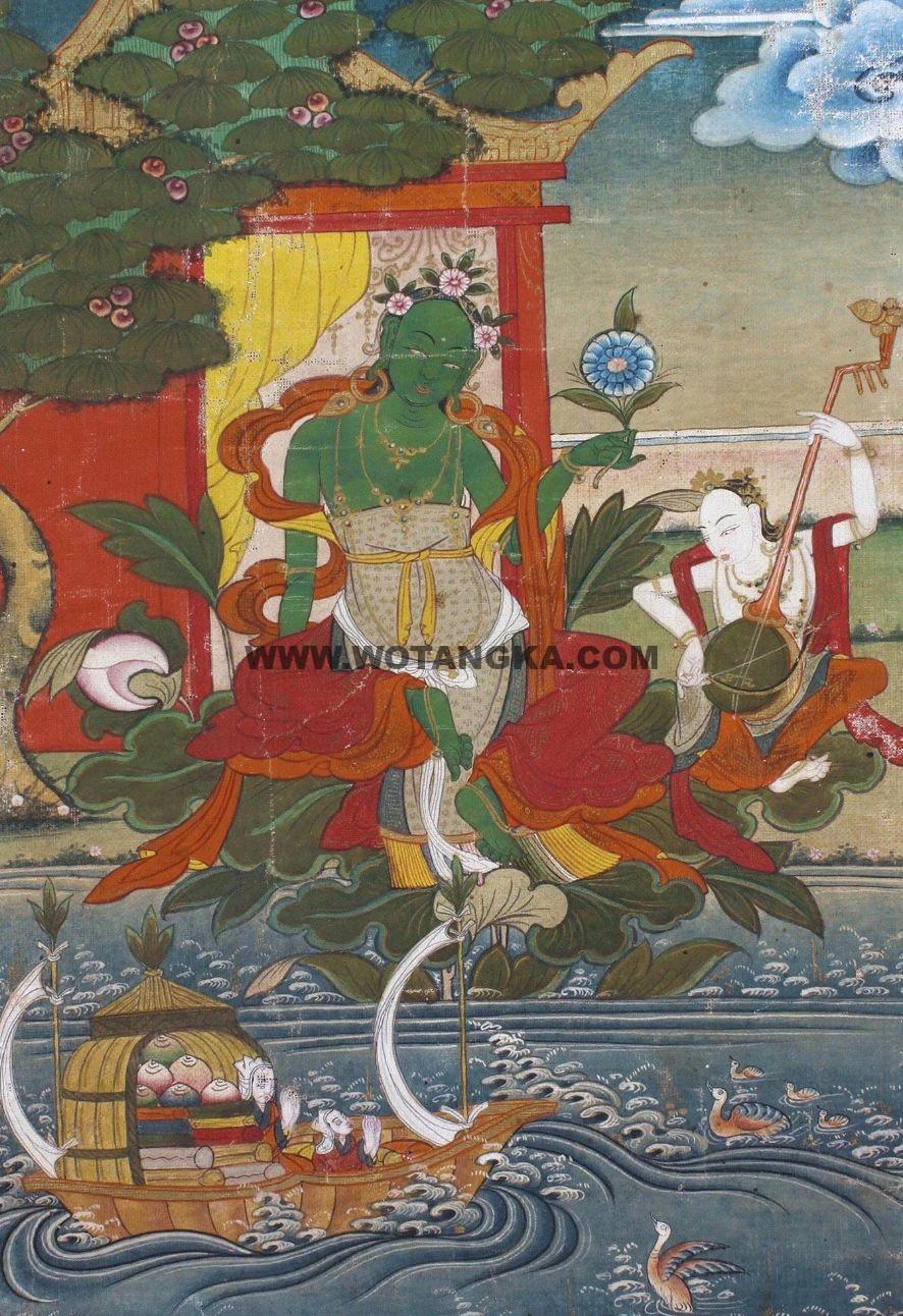 沃唐卡编号AC13433:救八难度母之救水难度母