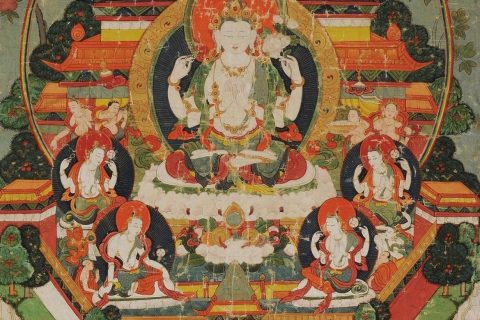 沃唐卡编号AC28120：四臂观音