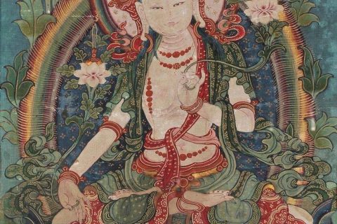 沃唐卡编号AC29532：白文殊菩萨