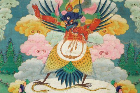 沃唐卡编号AC45210：大鹏金翅鸟