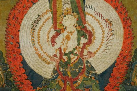沃唐卡编号AC45496：大白伞盖佛母