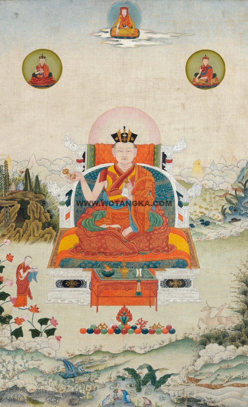 沃唐卡编号AC53044：六世噶玛巴通瓦敦殿