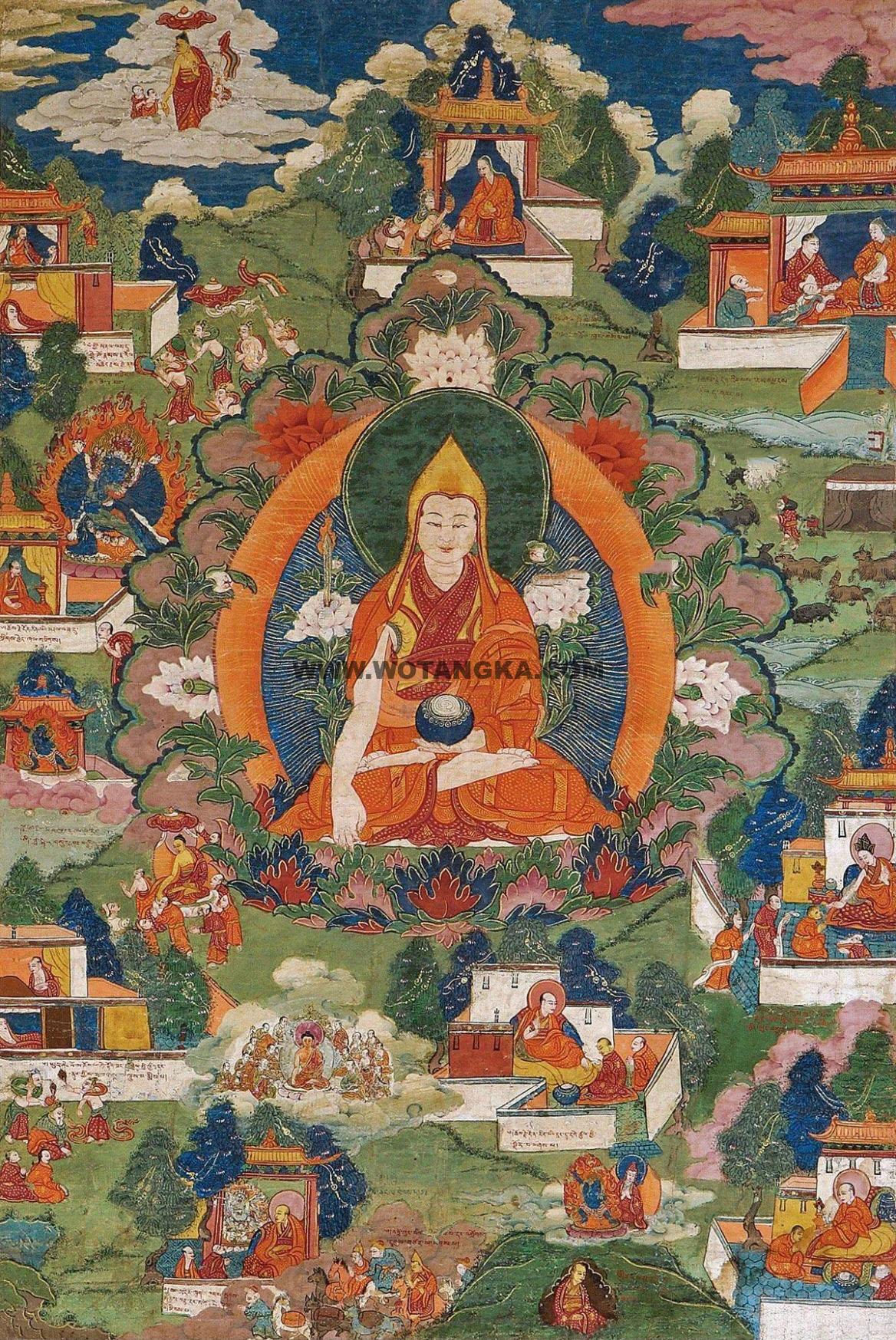 沃唐卡编号AC67657：宗喀巴大师生平