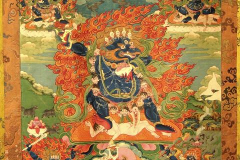 沃唐卡编号AC74702：鸦面大黑天