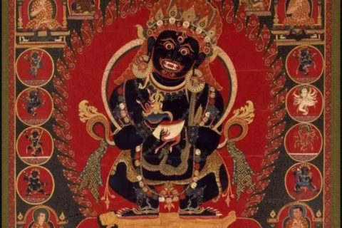 沃唐卡编号AC81204：二臂大黑天