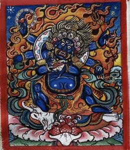 编号118-1195764:彩绘小唐卡-六臂玛哈嘎拉(长方形·5*4CM左右)