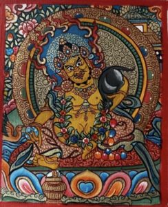 编号118-2005856：彩绘小唐卡-黄财神（长方形·5*4CM左右）