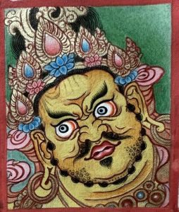 编号118-2014908:彩绘小唐卡-黄财神头像(长方形·5*4CM左右)