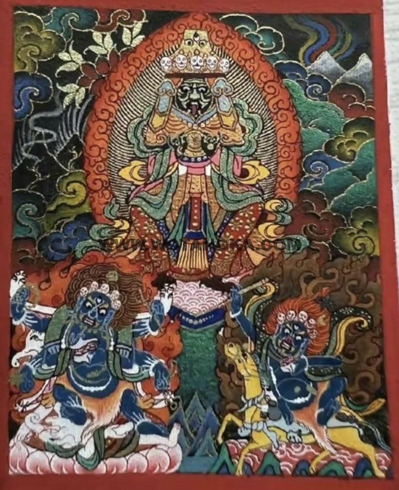 编号118-2228349：彩绘小唐卡-扎基拉姆（长方形·5*4CM左右）