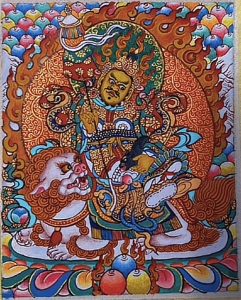 编号118-2252722：彩绘小唐卡-财宝天王（长方形·5*4CM左右）