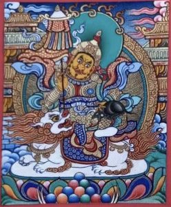 编号118-2319934:彩绘小唐卡-财宝天王(长方形·5*4CM左右)