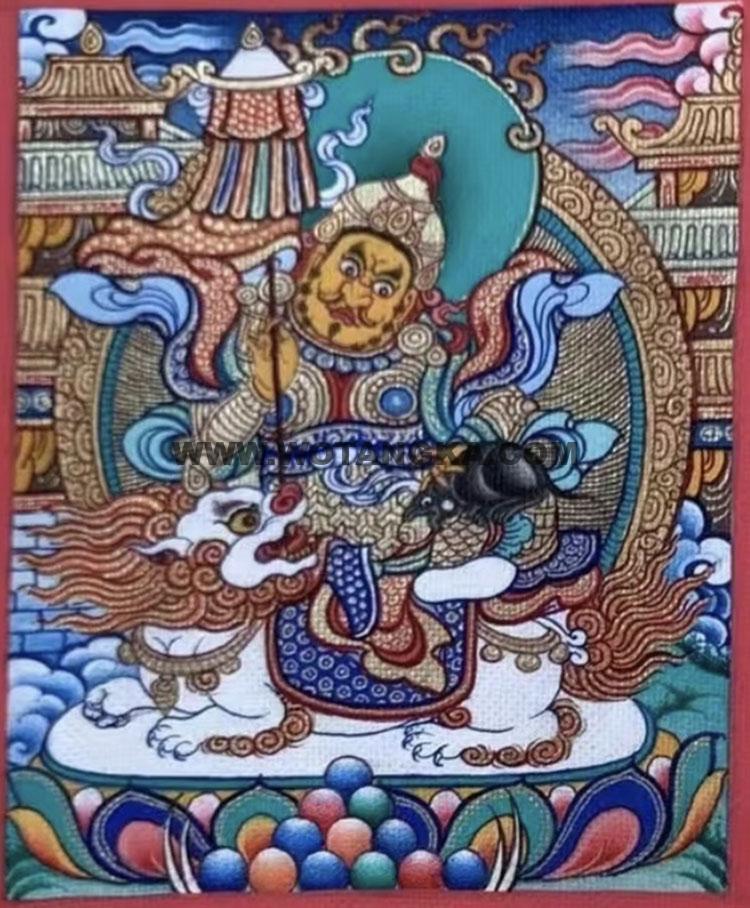 编号118-2319934：彩绘小唐卡-财宝天王（长方形·5*4CM左右）