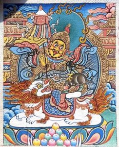 编号118-3661664:彩绘小唐卡-财宝天王(长方形·5*4CM左右)