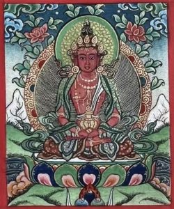 编号118-3751102:彩绘小唐卡-长寿佛(长方形·5*4CM左右)