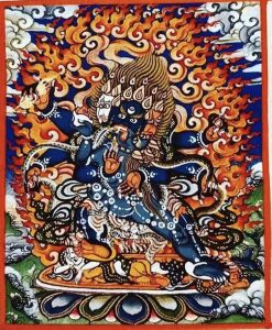 编号118-3828425:彩绘小唐卡-大轮金刚手菩萨(长方形·5*4CM左右)