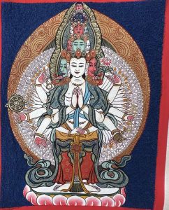 编号118-3997087：彩绘小唐卡-千手观音（长方形·5*4CM左右）