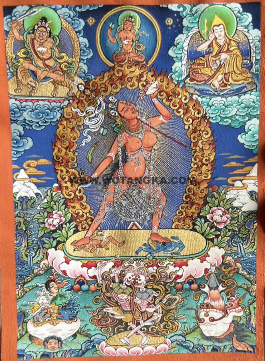 |已结缘·可定制|唐卡寄卖编号:JM·118-4434849-若卡居空行母智慧供养匝嘎利(彩唐)