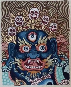 编号118-4610677:彩绘小唐卡-六臂玛哈嘎拉(长方形·5*4CM左右)