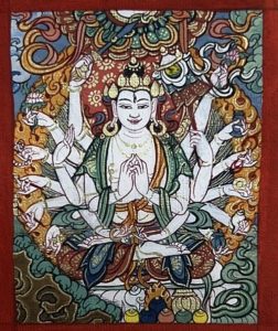 编号118-5759004:彩绘小唐卡-准提佛母(长方形·5*4CM左右)