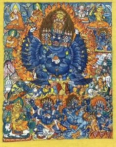 编号118-6451398：彩绘小唐卡-大威德金刚（长方形·5*4CM左右）