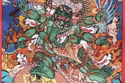 编号118-6542966：彩绘小唐卡-竭磨嘿噜嘎（长方形·5*4CM左右）