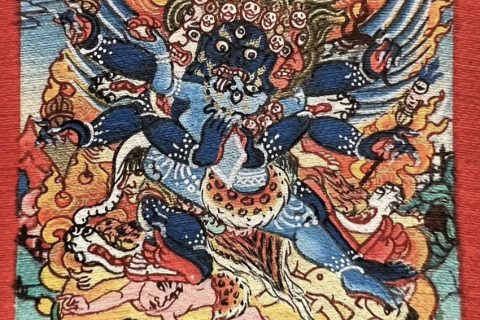 编号118-6690906：彩绘小唐卡-扬达嘿噜嘎（长方形·5*4CM左右）