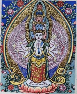 编号118-7014049:彩绘小唐卡-千手观音(长方形·5*4CM左右)