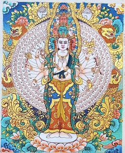 编号118-7093295：彩绘小唐卡-千手观音（长方形·5*4CM左右）