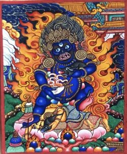 编号118-7723631：彩绘小唐卡-黑财神（长方形·5*4CM左右）