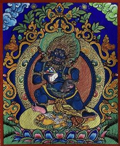 编号118-8084827：彩绘小唐卡-黑财神（长方形·5*4CM左右）