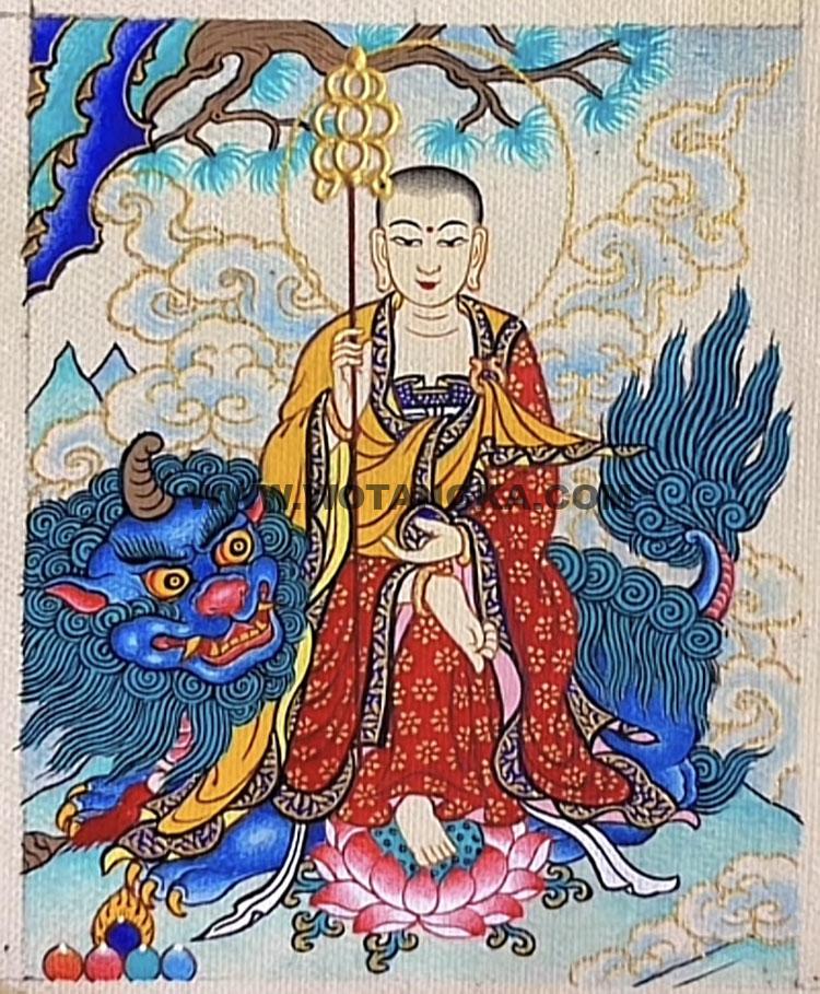 编号118-8296872：彩绘小唐卡-地藏王菩萨（长方形·5*4CM左右）