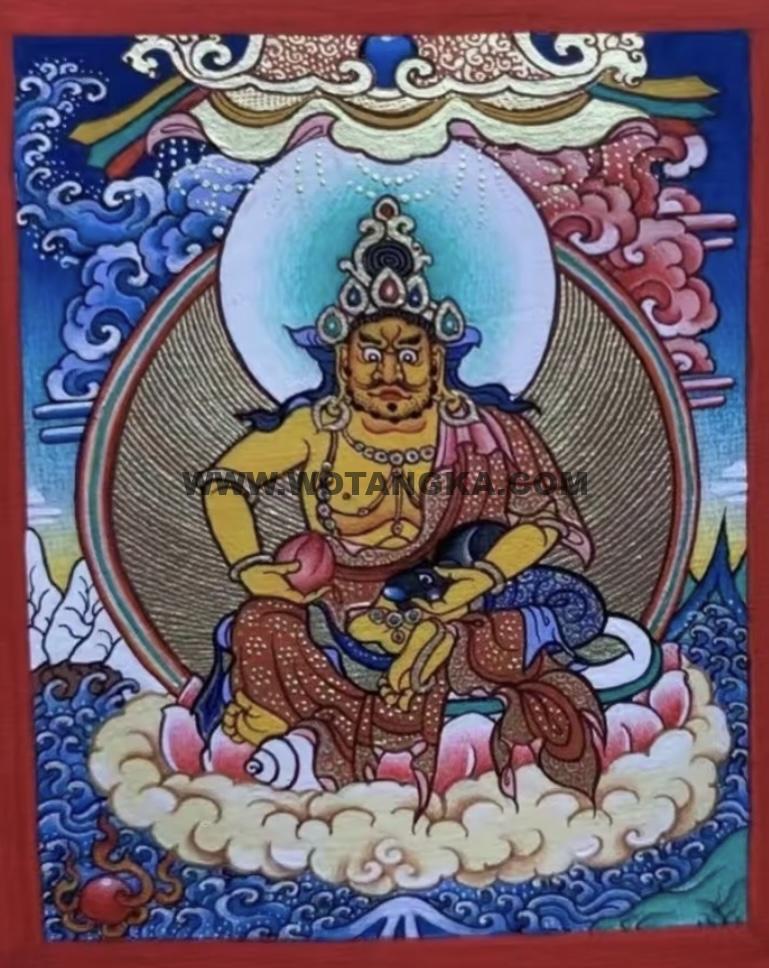 编号118-8403728：彩绘小唐卡-黄财神（长方形·5*4CM左右）