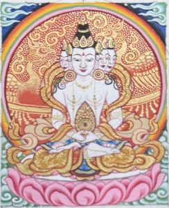 编号118-8529767：彩绘小唐卡-四面大日如来（长方形·5*4CM左右）